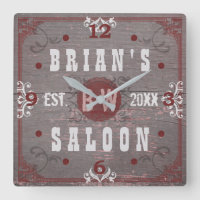 Bier Saloon Home Bar Rot Grau Personalisiert