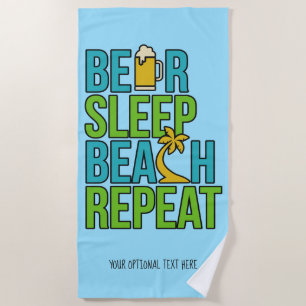 Bier - Schlaf - Beachhandtuch Strandtuch