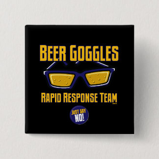Bier-Schutzbrillen-schnelles Warteteam Button