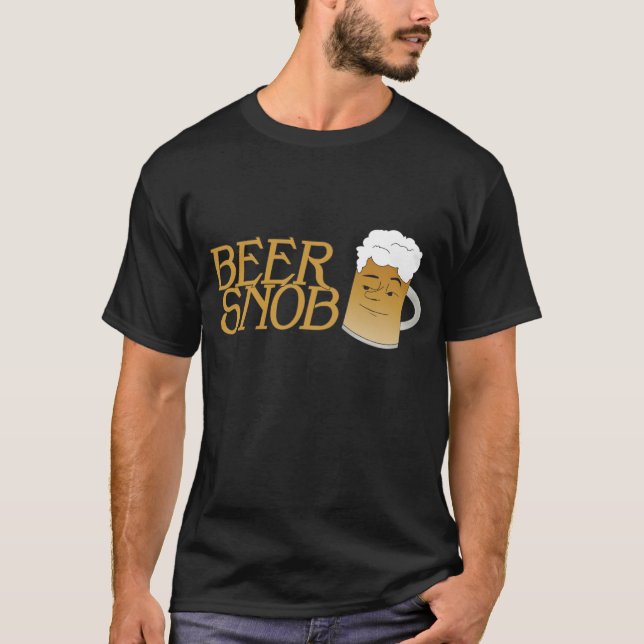 Bier-Snob-Schwarz-T-Shirt T-Shirt (Vorderseite)