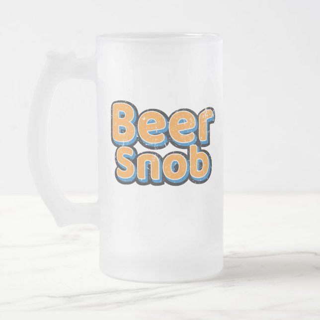 Bier Snob Vintage Mattierte Bier-Tasse Mattglas Bierglas (Links)