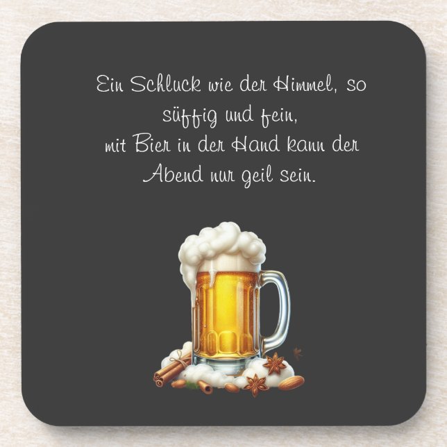Bier so suffig  getränkeuntersetzer (Vorderseite)