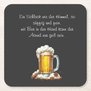 Bier so suffig  rechteckiger pappuntersetzer
