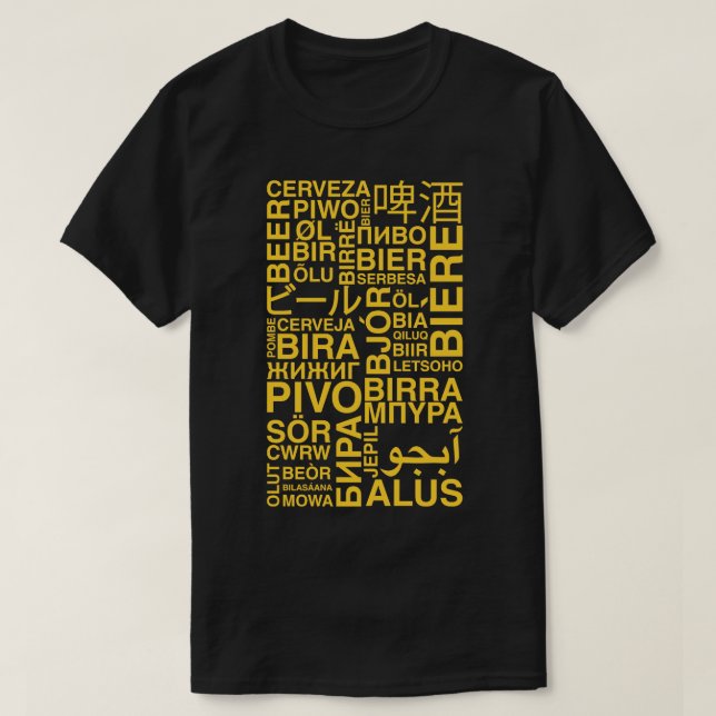 Bier Sprache T-Shirt (Design vorne)