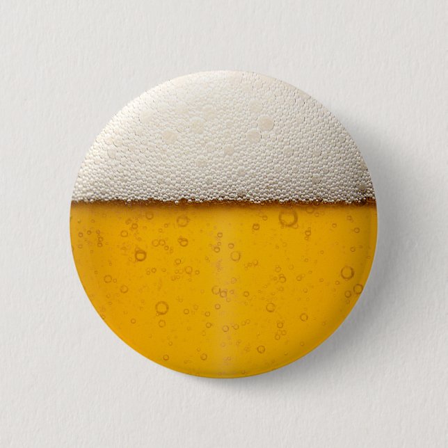 Bier sprudelt Nahaufnahme Button (Vorderseite)