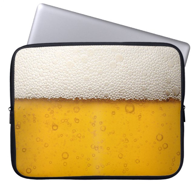 Bier sprudelt Nahaufnahme Laptopschutzhülle (Vorderseite)