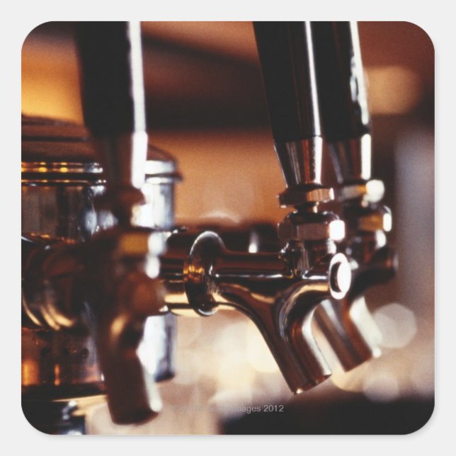 Bier Steche Quadratischer Aufkleber (Vorderseite)