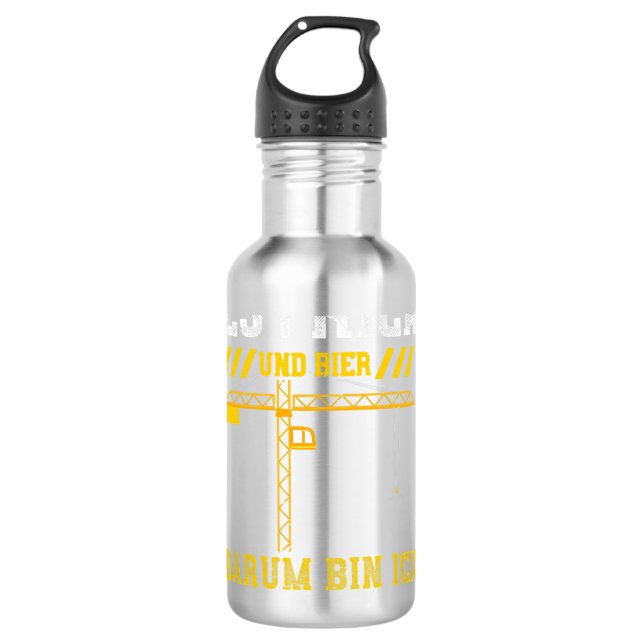 Bier, Strauß und Bier, ich.. Konstruktion Edelstahlflasche (Vorderseite)