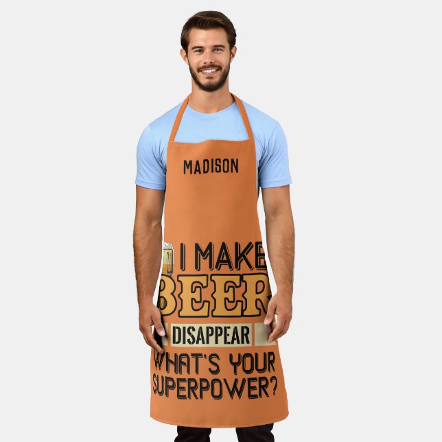 Bier Superpower individuelle Name & color Schürze (Getragen)