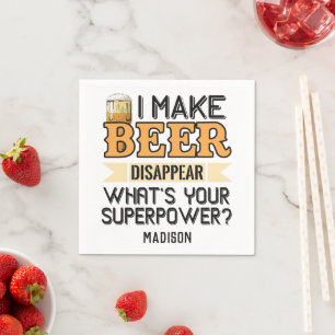 Bier Superpower individuelle Name & color Serviette