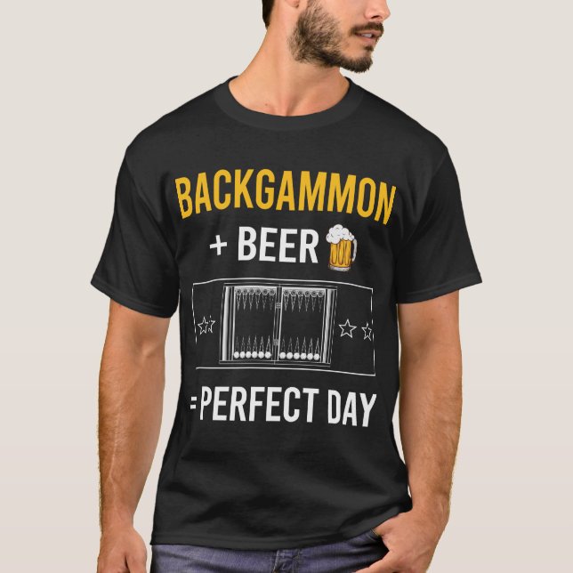 Bier-Tag Backgammon T-Shirt (Vorderseite)