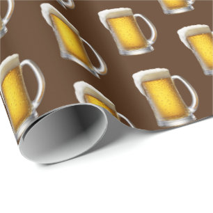 Bier-Tasse auf Braun Geschenkpapier