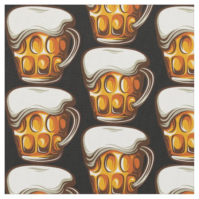 Bier Tasse Barkeeper Brauerei Bar Pattern Stoff (Nahaufnahme)