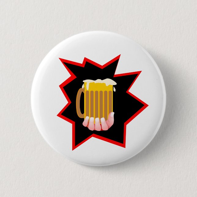 Bier-Tasse-Burst Button (Vorderseite)
