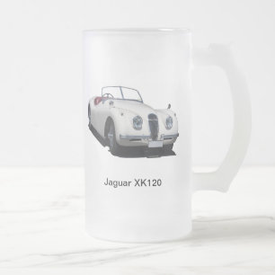 Bier-Tasse mit Bild des Jaguars XK120 Mattglas Bierglas