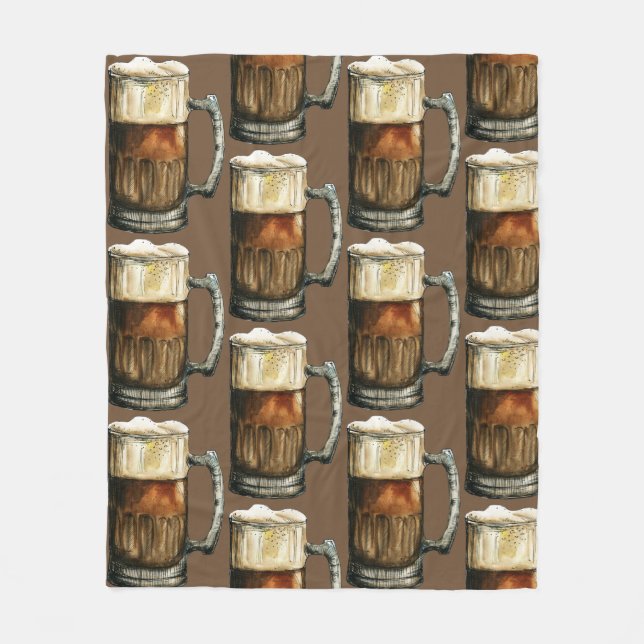 Bier-Tasse-Muster Fleecedecke (Vorderseite)