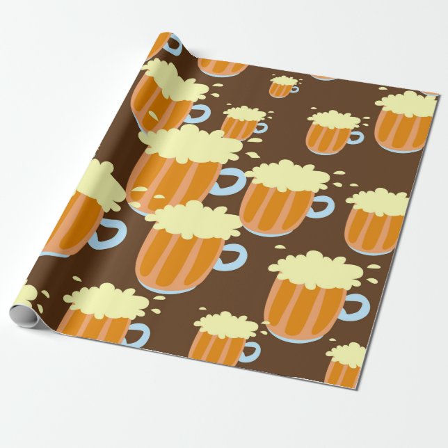 Bier Tasse voll mit Bier Print Geschenkpapier (Ungerollt)