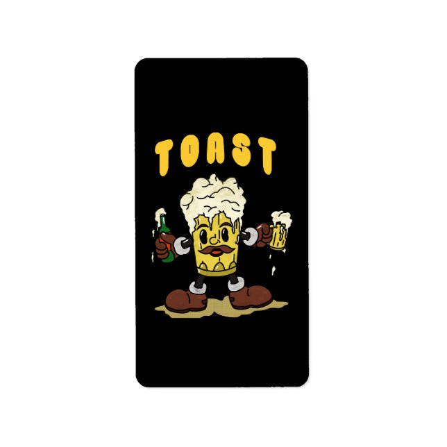 Bier Toast Mascot Adressaufkleber (Vorne)