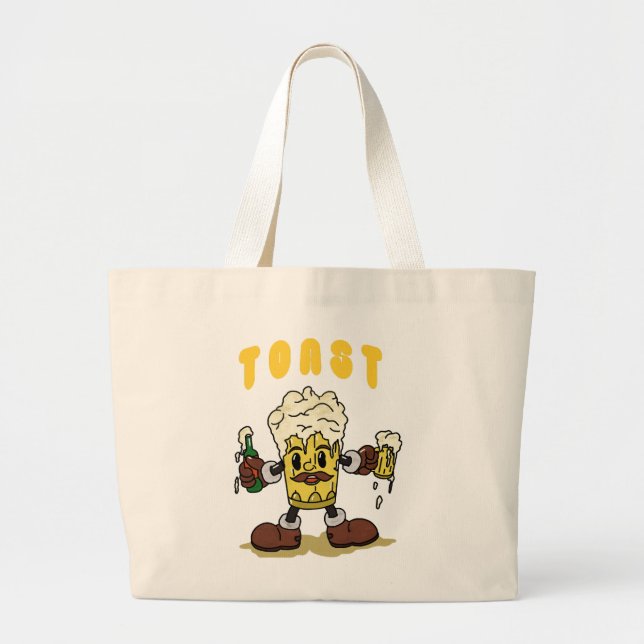 Bier Toast Mascot Jumbo Stoffbeutel (Vorne)