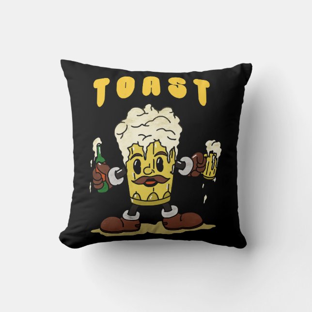 Bier Toast Mascot Kissen (Vorderseite)