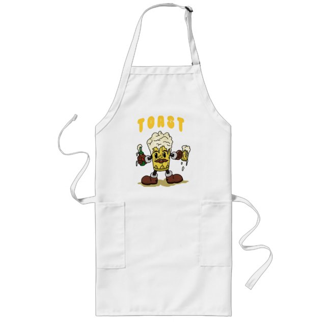 Bier Toast Mascot Lange Schürze (Vorne)