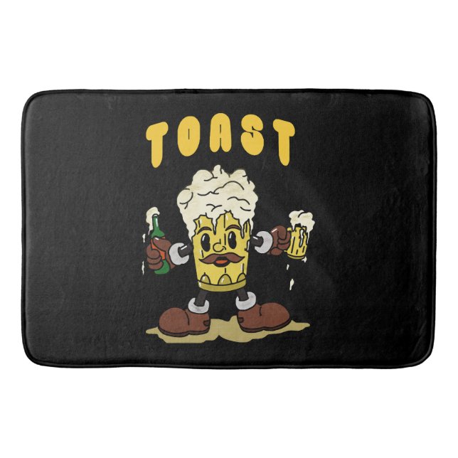 Bier Toast Maskottchen Badematte (Vorderseite)