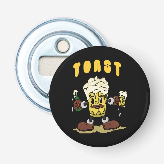 Bier Toast Maskottchen Flaschenöffner (Vorderseite)