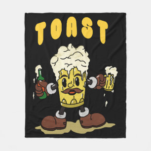 Bier Toast Maskottchen Fleecedecke