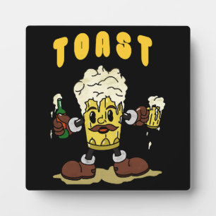 Bier Toast Maskottchen Fotoplatte