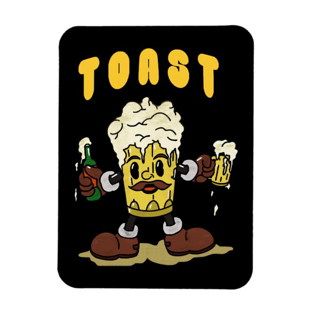 Bier Toast Maskottchen Magnet (Vertikal)