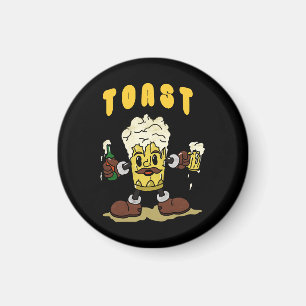 Bier Toast Maskottchen Magnet