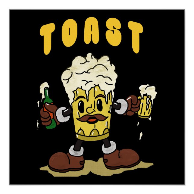 Bier Toast Maskottchen Poster (Vorderseite)