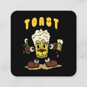Bier Toast Maskottchen Quadratische Visitenkarte