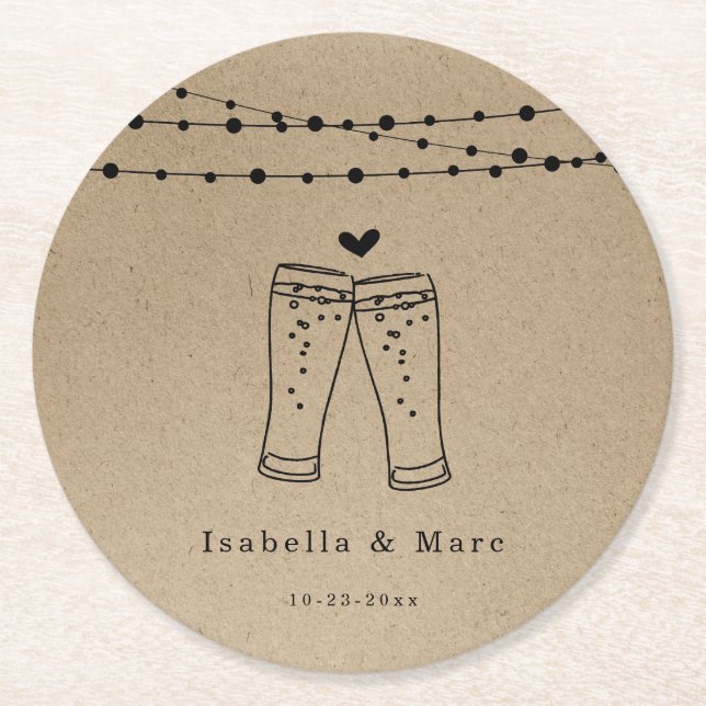 Bier Toast Runder Pappuntersetzer (Vorderseite)