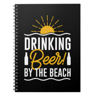 Bier trinken am Strand Notizblock