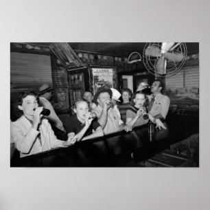 Bier trinken an der Bar - Große Depression - 1938 Poster