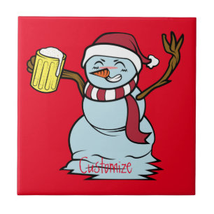 Bier trinken Betrunken Snowman Thunder_Cove Fliese
