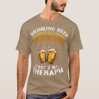 Bier trinken und angeln das meine Therapie lustig T-Shirt