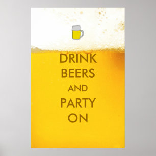 Bier trinken und Party auf Bierplakat Poster