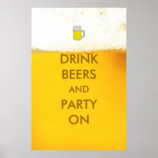 Bier trinken und Party auf Bierplakat Poster