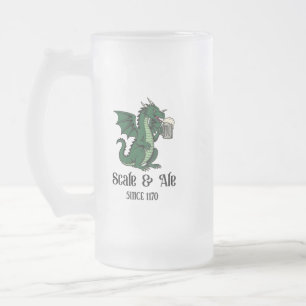 Bier trinkender Drache Mattglas Bierglas