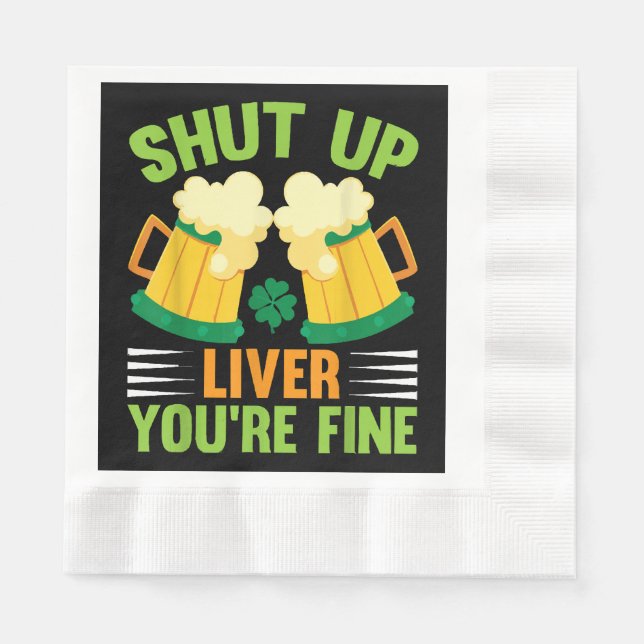 Bier trinkt St. Patricks Day. Haltet die Leber ab Serviette (Vorderseite)