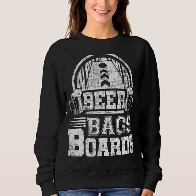 Bier-Tüten-Boards Cornhole abgenutzt Sweatshirt (Vorderseite)