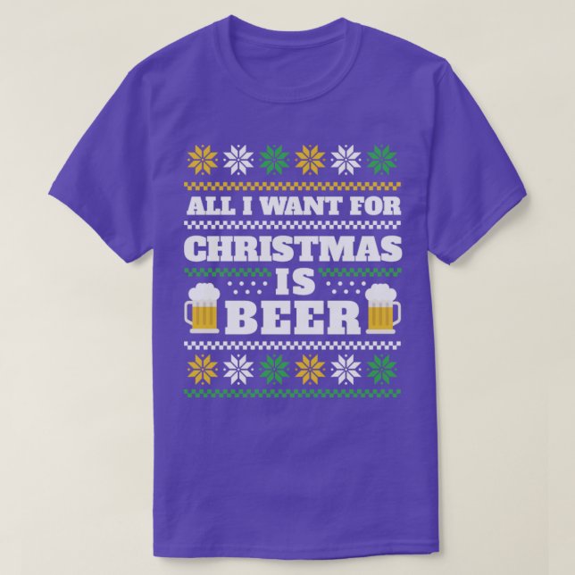 Bier Ugly Sweater T-Shirt (Design vorne)
