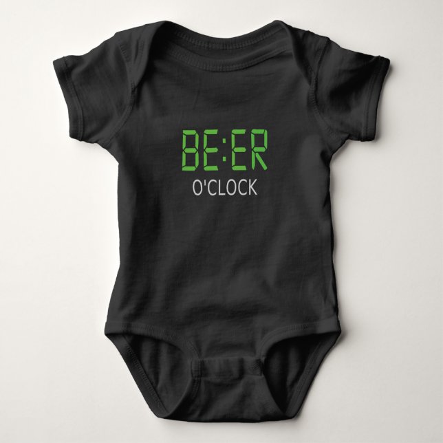 Bier-Uhr Baby Strampler (Vorderseite)