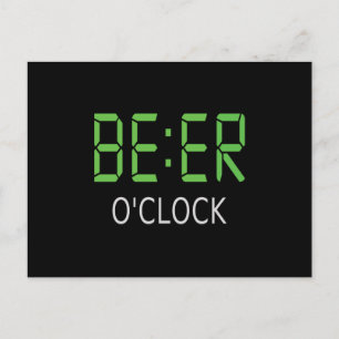 Bier-Uhr Postkarte