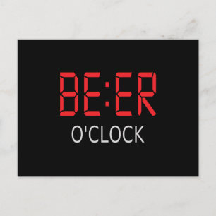 Bier-Uhr Postkarte