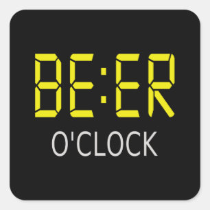Bier-Uhr Quadratischer Aufkleber