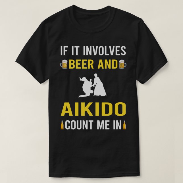 Bier und Aikido T-Shirt (Design vorne)