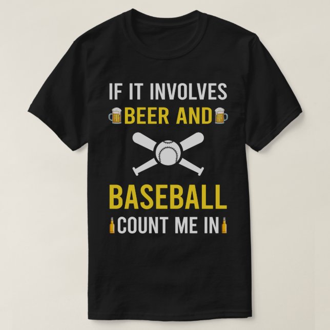 Bier und Baseball T-Shirt (Design vorne)